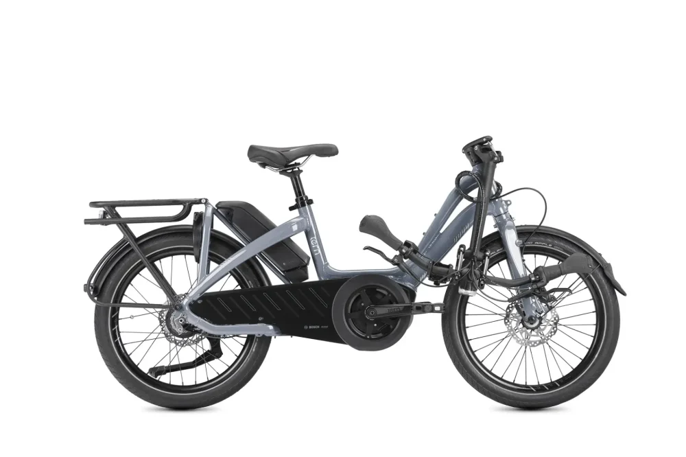 Tern NBD P8i folded down in Silver Blue