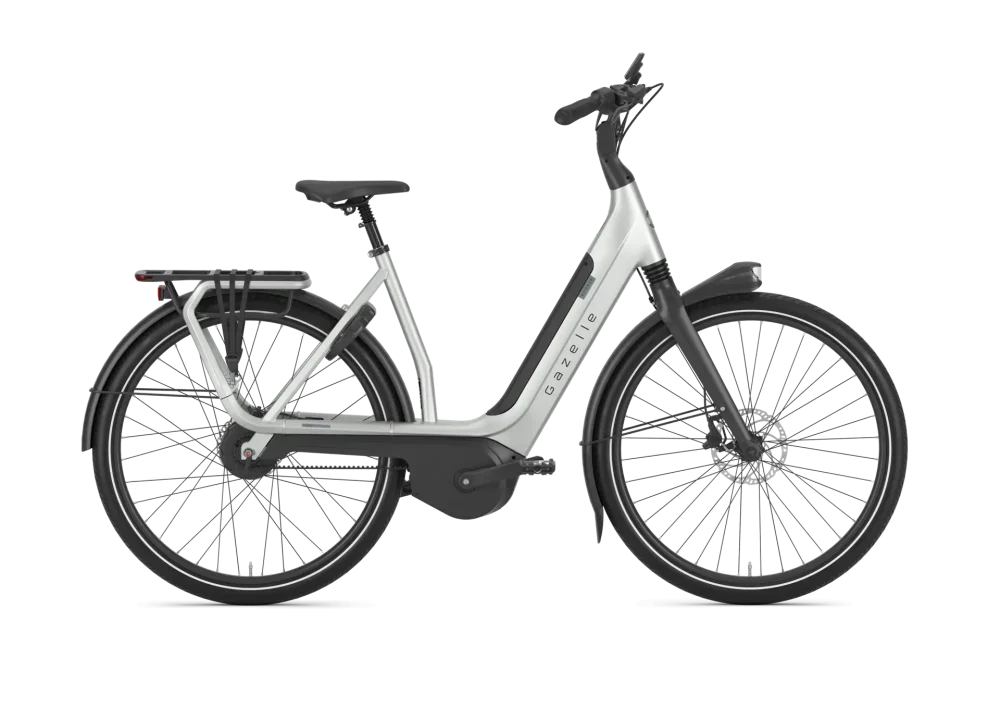 Gazelle Avignon C380 electric bike in matte pebble grey, low-step frame