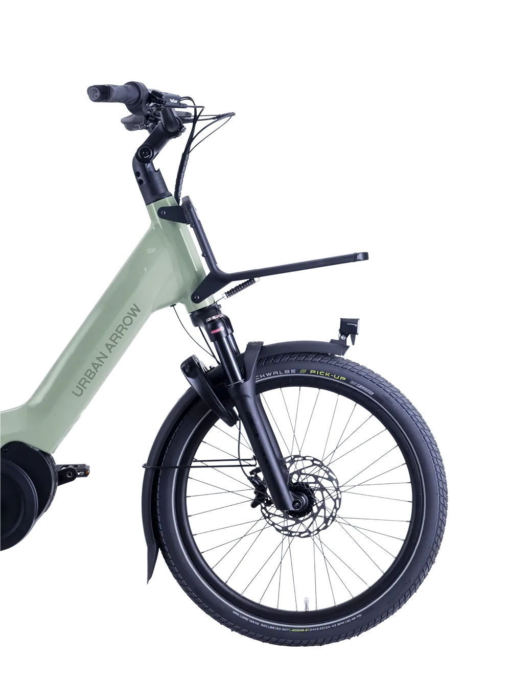 The front fork on the Urban Arrow Breeze