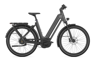 Gazelle Eclipse C380+ electric bike in matte anthracite grey, low-step frame