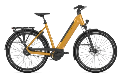 Gazelle Ultimate C380+ electric bike in turmeric yellow, low-step frame