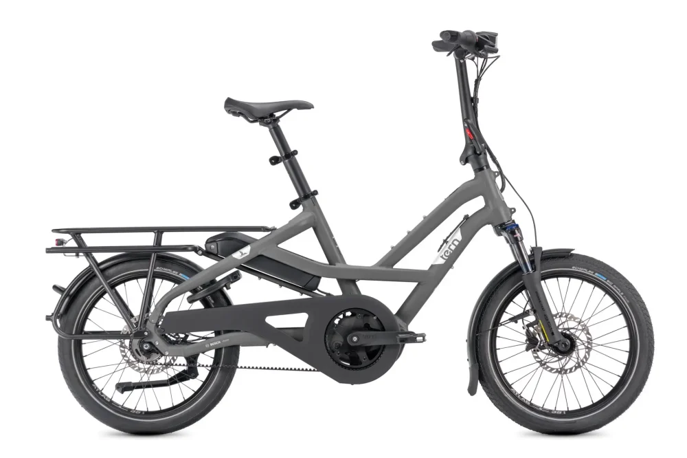 Tern HSD P5i electric cargo bike in Basalt, profile view