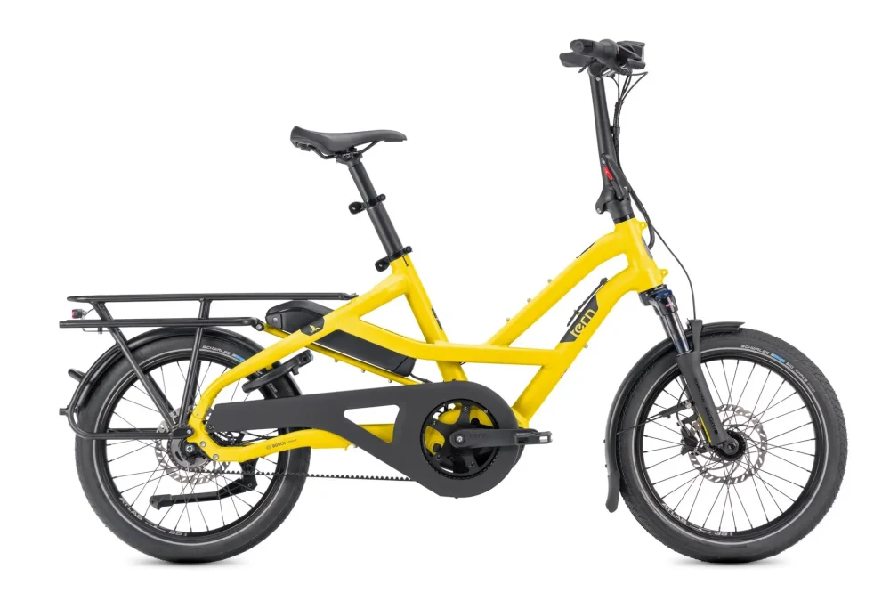Tern HSD P5i electric cargo bike in Honey, profile view